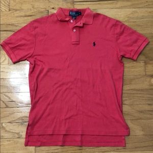 Coral short sleeve polo shirt